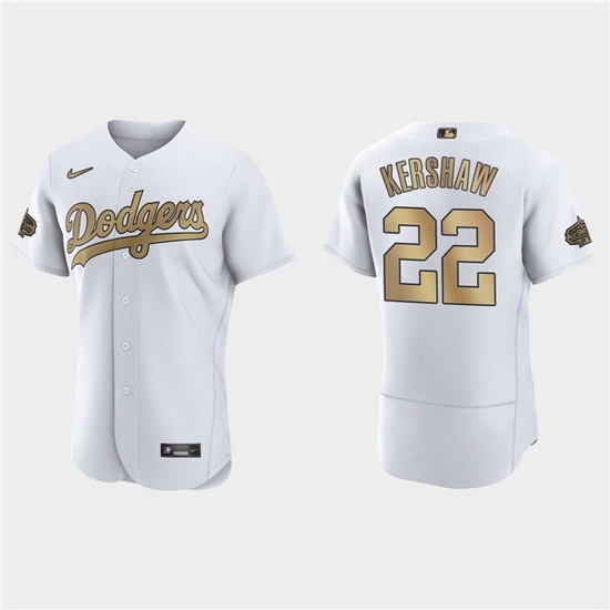 Men Los Angeles Dodgers #22 Clayton Kershaw 2022 All Star White Flex Base Stitched Baseball Jersey->los angeles dodgers->MLB Jersey