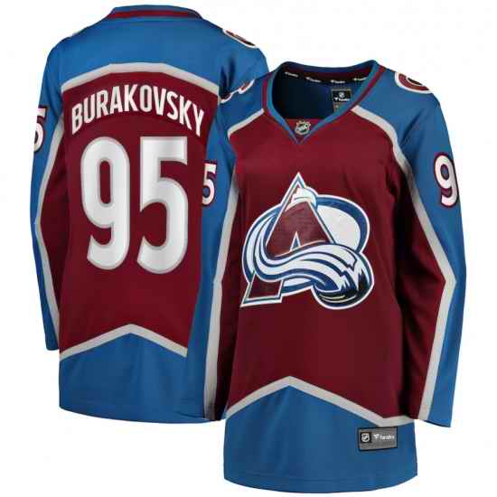Women Adidas Colorado Avalanche #95 Andre Burakovsky Burgundy Home Authentic Stitched NHL Jersey->women nhl jersey->Women Jersey