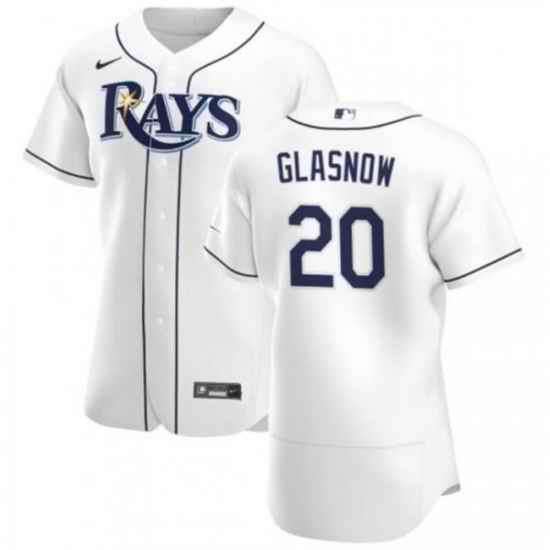 Men Tampa Bay Rays #20 Tyler Glasnow White Flex Base Stitched Jersey->tampa bay rays->MLB Jersey