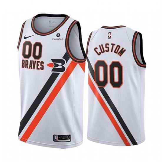 Men Women Youth Toddler Portland Blazers White Custom Nike NBA Stitched Jersey->customized nba jersey->Custom Jersey