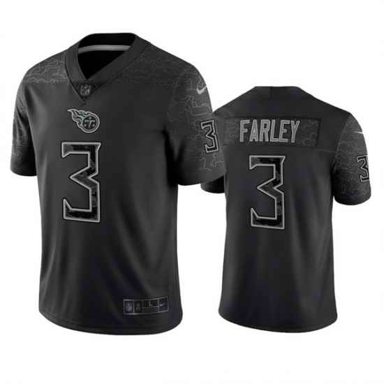 Men Tennessee Titans #3 Caleb Farley Black Reflective Limited Stitched Football Jersey->tennessee titans->NFL Jersey