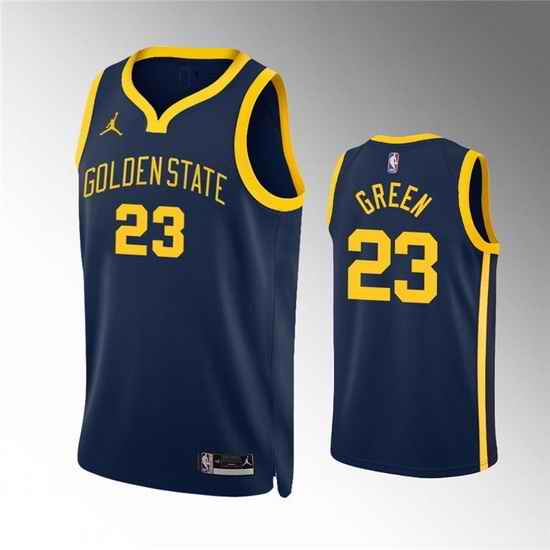 Men Golden State Warriors #23 Draymond Green Navy Statement Edition Stitched Jersey->golden state warriors->NBA Jersey