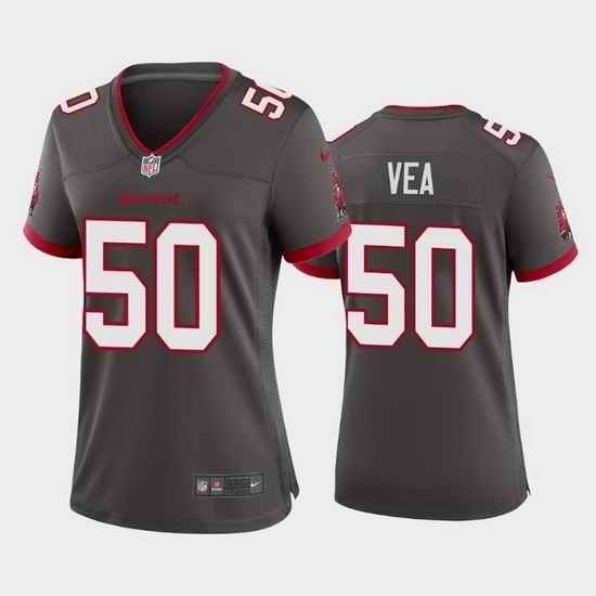 Women Nike Tampa Bay Buccaneers #50 Vita Vea Pewter Alternate Vapor Limited Jersey->women nfl jersey->Women Jersey