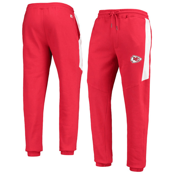Men's Kansas City Chiefs Starter Red /White Goal Post Fleece Pants->houston texans->NFL Jersey