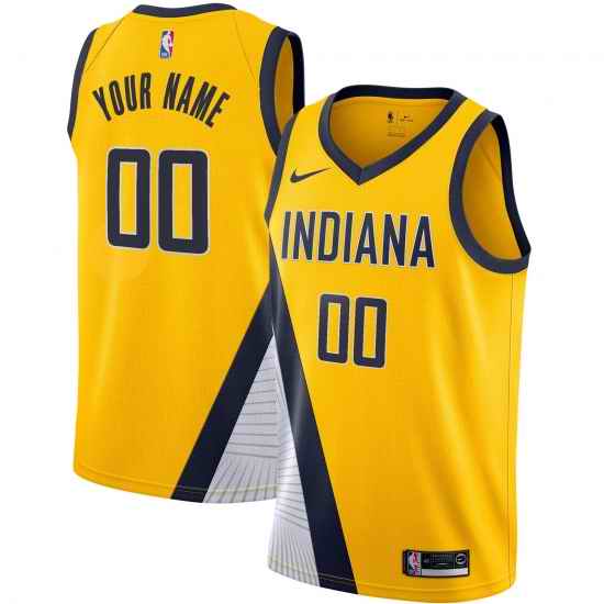 Men Women Youth Toddler Indiana Pacers Yellow Custom Nike NBA Stitched Jersey->customized nba jersey->Custom Jersey