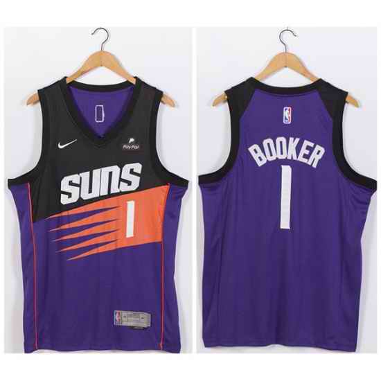 Men Phoenix Suns #1 Devin Booker Purple Stitched Jersey->phoenix suns->NBA Jersey