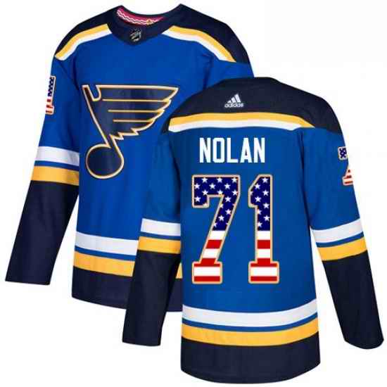 Mens Adidas St Louis Blues #71 Jordan Nolan Authentic Blue USA Flag Fashion NHL Jersey->st.louis blues->NHL Jersey