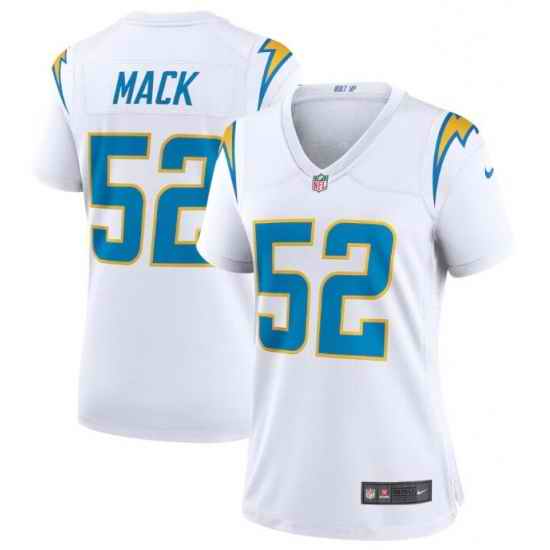 Women Los Angeles Chargers Khalil Mack #52 White Vapor Limited Jersey->women nfl jersey->Women Jersey