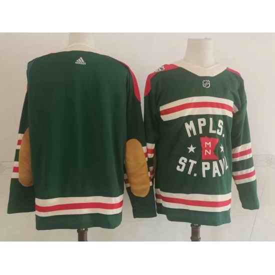 Men Minnesota Wild Blank Green 2022 Winter Classic Adidas Stitched NHL Jersey->new jersey devils->NHL Jersey