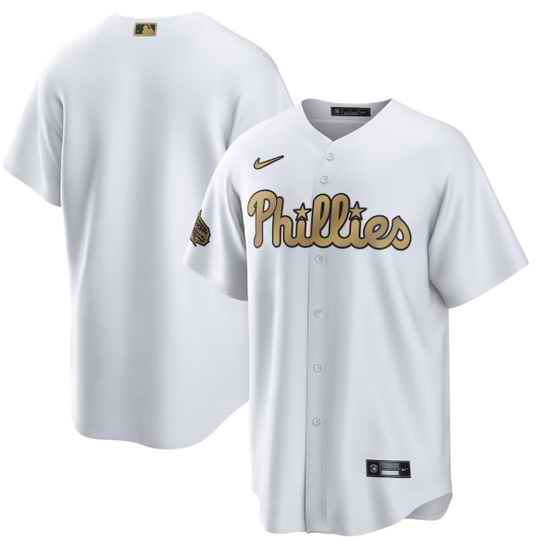 Men Philadelphia Phillies Blank 2022 All Star White Cool Base Stitched Baseball Jersey->2022 all star->MLB Jersey