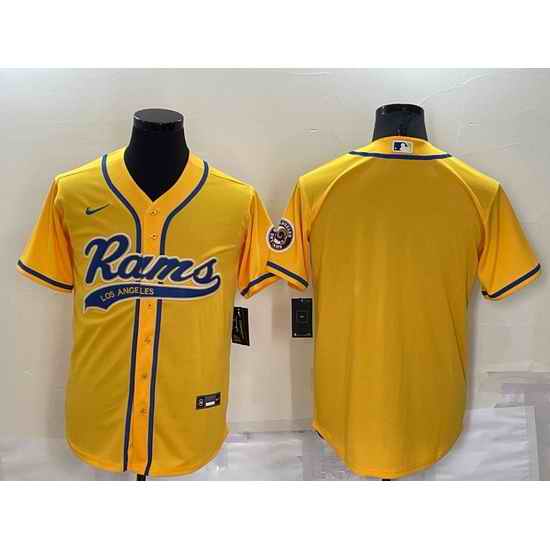Men Los Angeles Rams Blank Yellow Stitched Jersey->los angeles rams->NFL Jersey