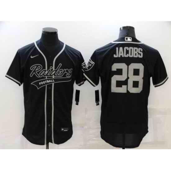 Men's Oakland Raiders #28 Josh Jacobs Black Nike Elite Jersey->las vegas raiders->NFL Jersey
