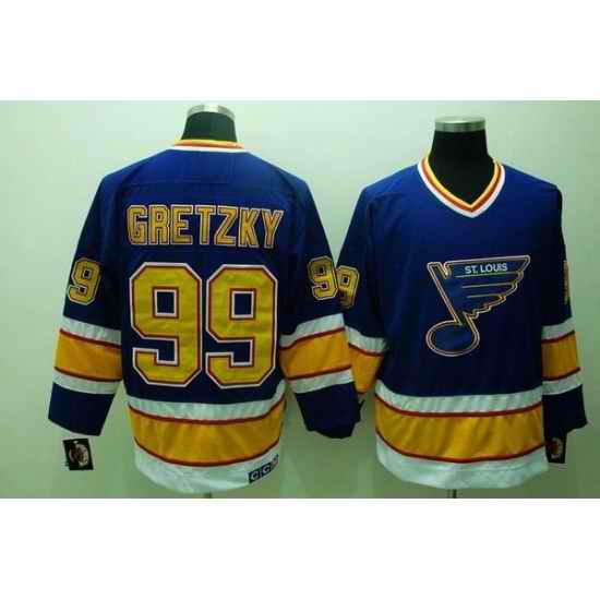 Blues #99 Wayne Gretzky Stitched Blue CCM Throwback NHL Jersey->st.louis blues->NHL Jersey