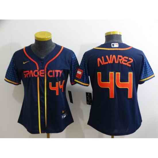 Women Houston Astros #44 Yordan Alvarez 2022 Navy City Connect Stitched Jerseys->women mlb jersey->Women Jersey