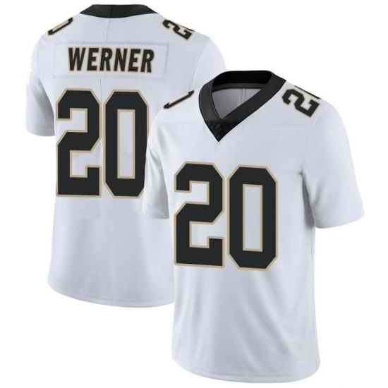 Men New Orleans Saints Pete Werner #20 White Vapor Limited Stitched NFL Jersey->new york giants->NFL Jersey