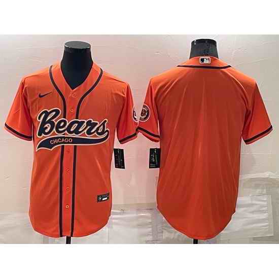Men Chicago Bears Blank Orange Stitched Jersey->chicago bears->NFL Jersey