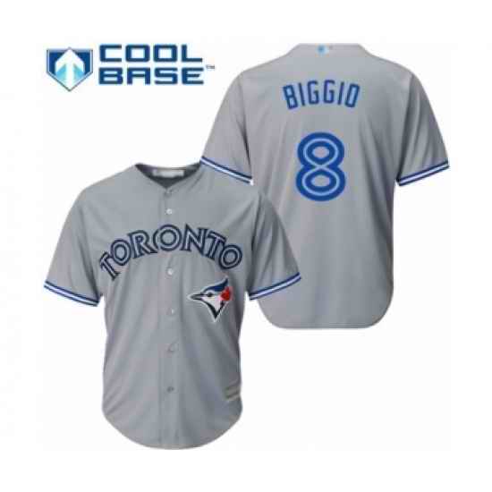 Youth Toronto Blue Jays #8 Cavan Biggio Authentic Grey Road Baseball Player Jersey->youth mlb jersey->Youth Jersey