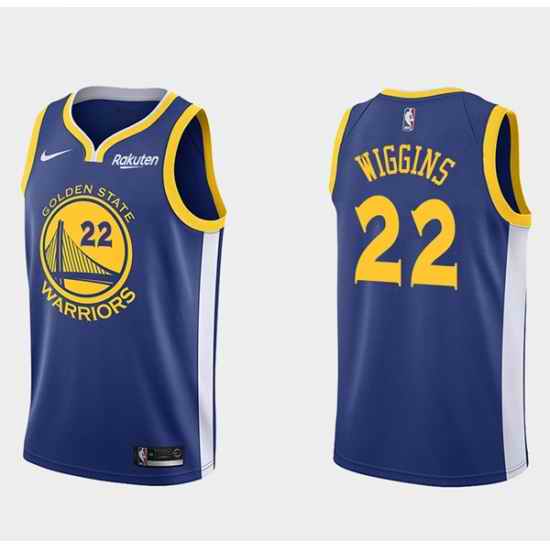 Men Golden State Warriors #22 Andrew Wiggins Blue Stitched Basketball Jersey->houston rockets->NBA Jersey