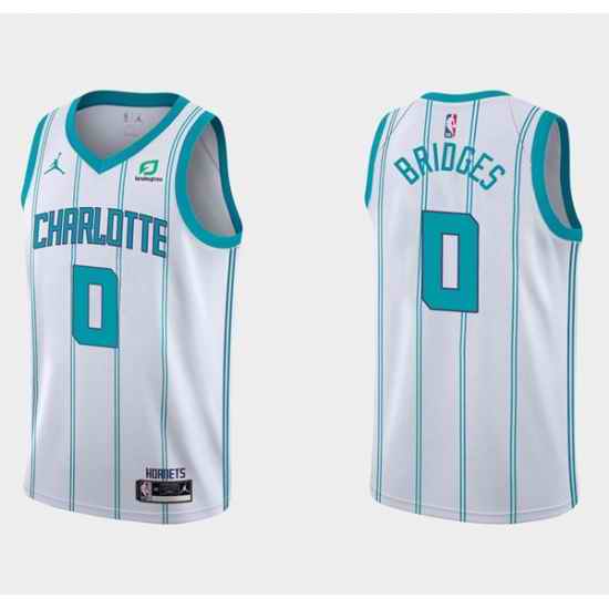 Men Charlotte Hornets #0 Miles Bridges White Stitched Basketball Jersey->charlotte hornets->NBA Jersey