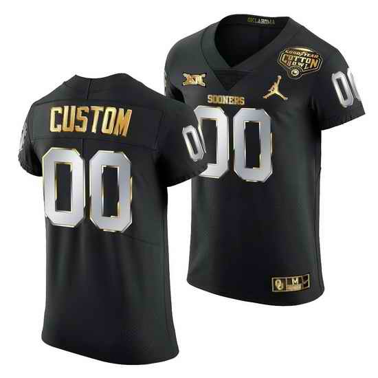 Oklahoma Sooners Custom Black 2020 Cotton Bowl Classic Golden Edition Jersey->->Custom Jersey