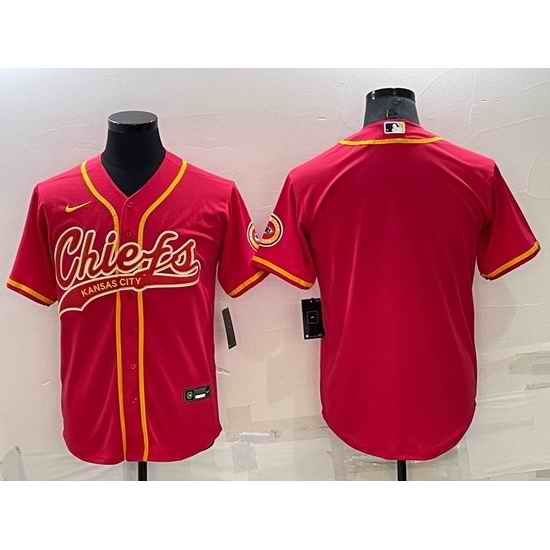 Men Kansas City Chiefs Blank Red Cool Base Stitched Baseball Jersey->kansas city chiefs->NFL Jersey