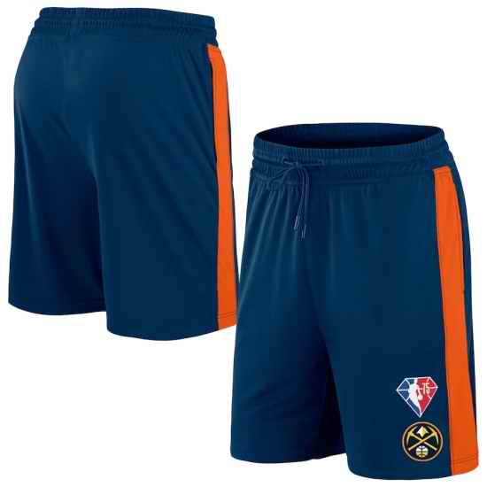 Men Denver Nuggets Navy Orange Shorts->nba shorts->NBA Jersey