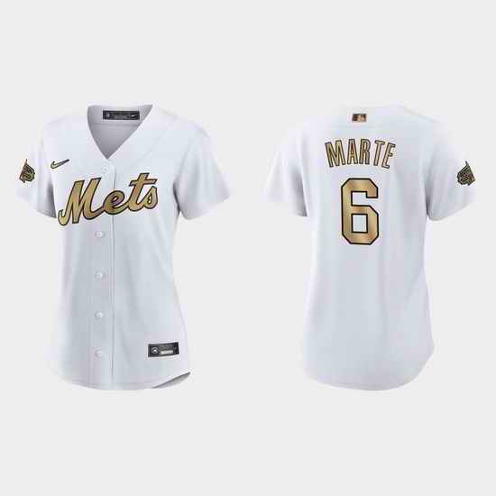 Women New York Mets Starling Marte 2022 Mlb All Star Game Replica White Jersey->2022 all star->MLB Jersey