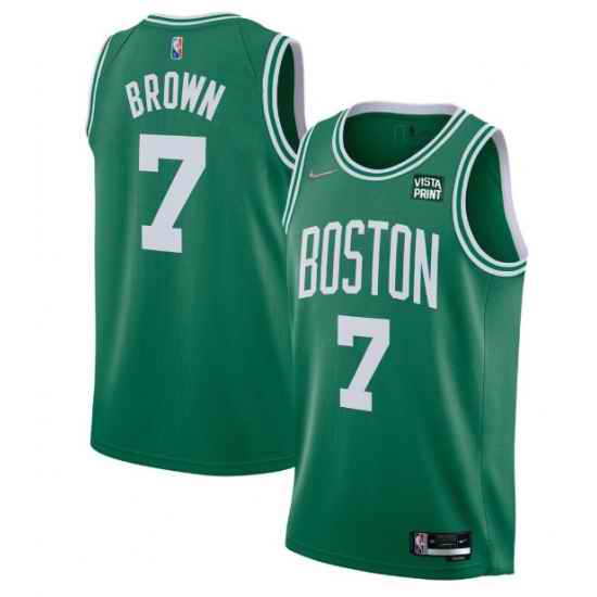Men's Boston Celtics #7 Jaylen Brown 75th Anniversary Green Stitched Basketball Jersey->boston celtics->NBA Jersey