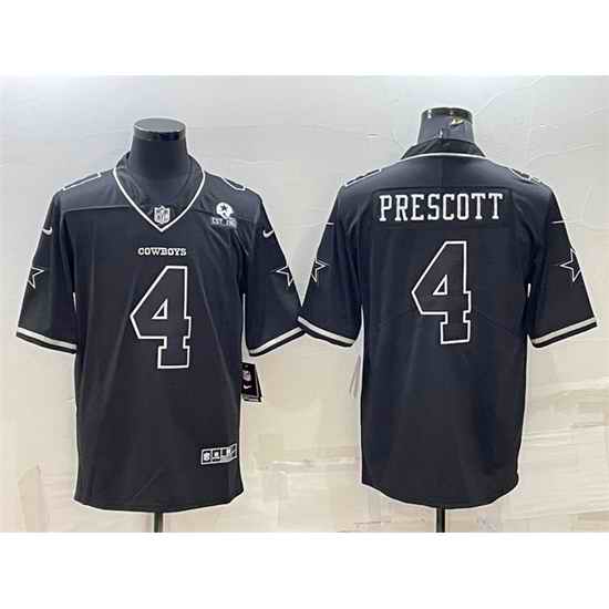 Men Dallas Cowboys #4 Dak Prescott Black With 1960 Patch Limited Stitched Football Jersey->cleveland browns->NFL Jersey