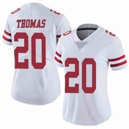 Women Sanfrancisco 49ers #20 Ambry Thomas White Vapor Limited Jersey->women nfl jersey->Women Jersey
