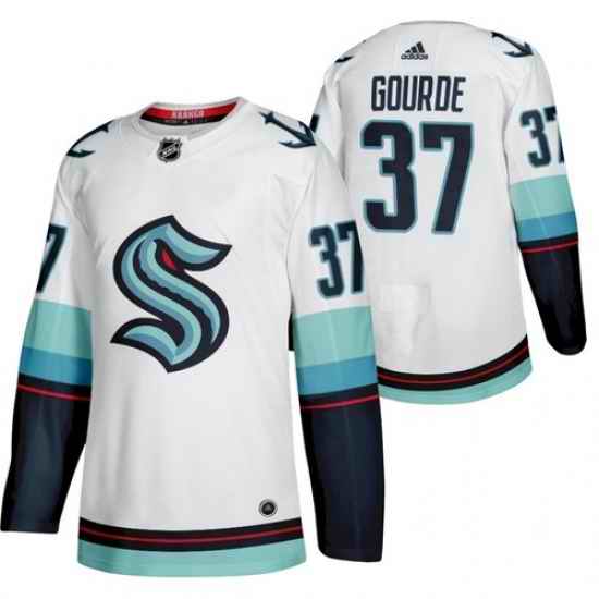 Men Seattle #37 Kraken Yanni Gourde 2022 Away White Jersey->seattle kraken->NHL Jersey