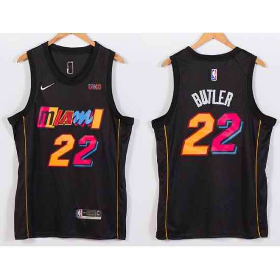 Men Nike Miami Heat #22 Jimmy Butler NBA Swingman 2021 New City Edition Jersey->miami heat->NBA Jersey