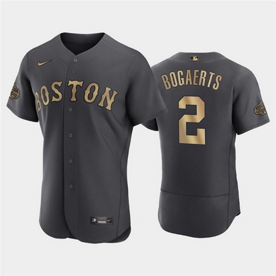 Men Boston Red Sox #2 Xander Bogaerts 2022 All Star Charcoal Flex Base Stitched Jersey->boston red sox->MLB Jersey