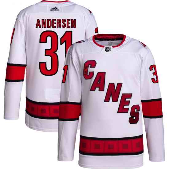 Men Carolina Hurricanes Frederik Andersen #31 White Adidas Reverse Retro Jersey->carolina hurricanes->NHL Jersey