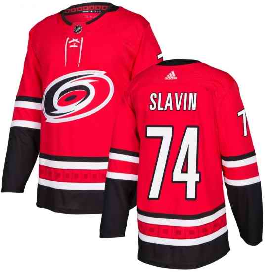 Mens Adidas Carolina Hurricanes #74 Jaccob Slavin Authentic Red Drift Fashion NHL Jersey->carolina hurricanes->NHL Jersey