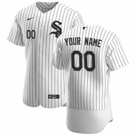 Men Women Youth Toddler Chicago ??hite Sox White Strips Custom Nike MLB Flex Base Jersey->customized mlb jersey->Custom Jersey