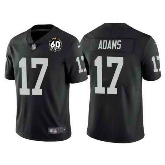 Men Las Vegas Raiders #17 Davante Adams Black With 60th Anniversary Patch Vapor Limited Stitched jersey->las vegas raiders->NFL Jersey