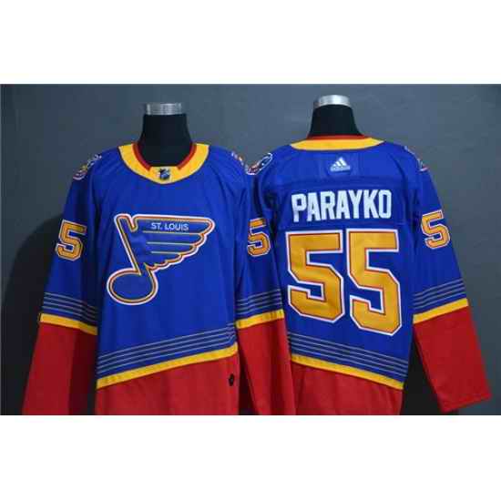 Blues #55 Colton Parayko Blue Adidas Jersey->st.louis blues->NHL Jersey