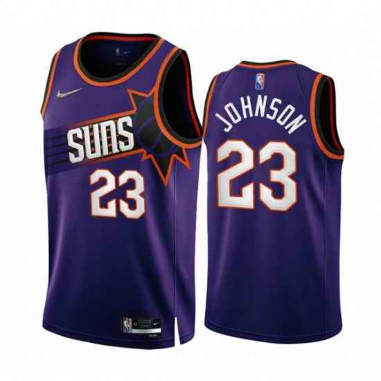 Men's Phoenix Suns #23 Cameron Johnson 2022-23 Purple 75th Anniversary Icon Edition Stitched Jersey->phoenix suns->NBA Jersey
