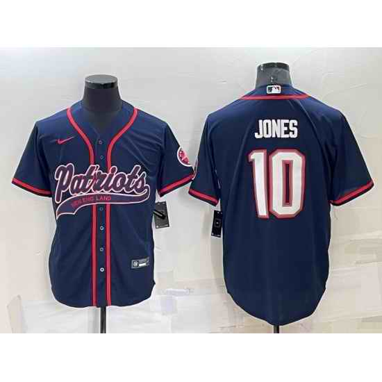 Men New England Patriots #10 Mac Jones Navy Cool Base Stitched Baseball Jersey->new england patriots->NFL Jersey