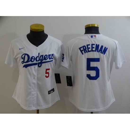 Women's Nike Los Angeles Dodgers #5 Freddie Freeman White City Player Jersey->cincinnati reds->MLB Jersey