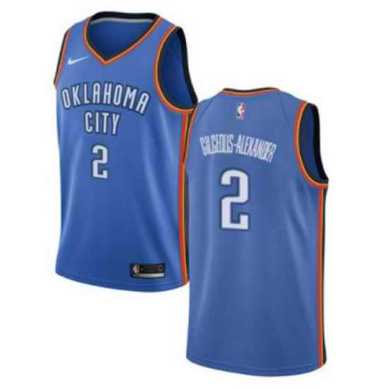 Men Oklahoma City Thunder #2 Shai Gilgeous Alexander Blue Stitched Basketball Jersey->oklahoma city thunder->NBA Jersey