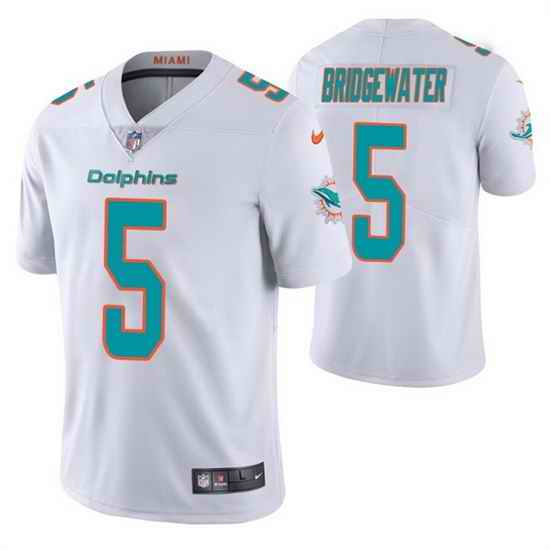 Men Miami Dolphins #5 Teddy Bridgewater White Vapor Untouchable Limited Stitched Football jersey->miami dolphins->NFL Jersey