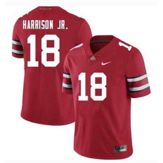Youth Ohio State Buckeyes #18 Harrison JR. Red NCAA Nike College Football Jersey->->Custom Jersey