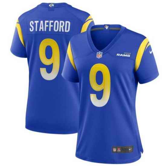 Women's Los Angeles Rams Matthew Stafford #9 Blue Nike Royal Game Jersey->women nfl jersey->Women Jersey