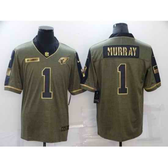 Men's Arizona Cardinals #1 Kyler Murray Nike Gold 2021 Salute To Service Limited Player Jersey->arizona cardinals->NFL Jersey