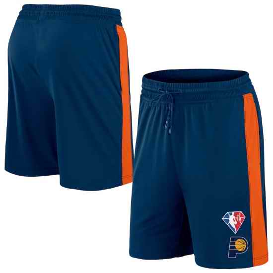 Men Indiana Pacers Navy Orange Shorts->nba shorts->NBA Jersey