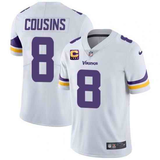 Men Minnesota Vikings 2022 #8 Kirk Cousins White With 4-Star C Patch Vapor Untouchable Limited Stitched NFL Jersey->minnesota vikings->NFL Jersey