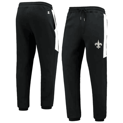 Men's New Orleans Saints Starter Black/White Goal Post Fleece Pants->los angeles chargers->NFL Jersey