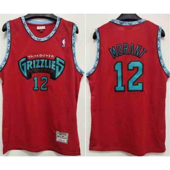 Men Memphis Grizzlies #12 Ja Morant Red Stitched Jersey->memphis grizzlies->NBA Jersey